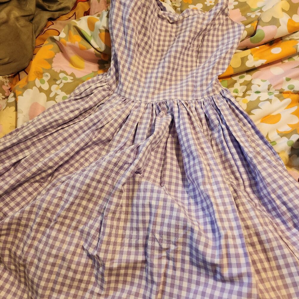 Bernie dexter purple gingham dress